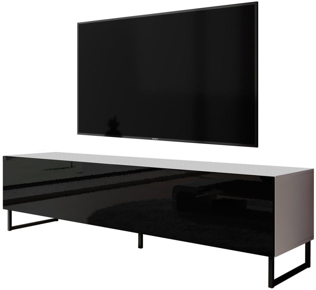 Furnix TV-Schrank Zalvo TV Lowboard Kommode 160 cm breit mit Metallfüßen 3 geschlossene Fächer, elegant & zeitlos schön Bild 1