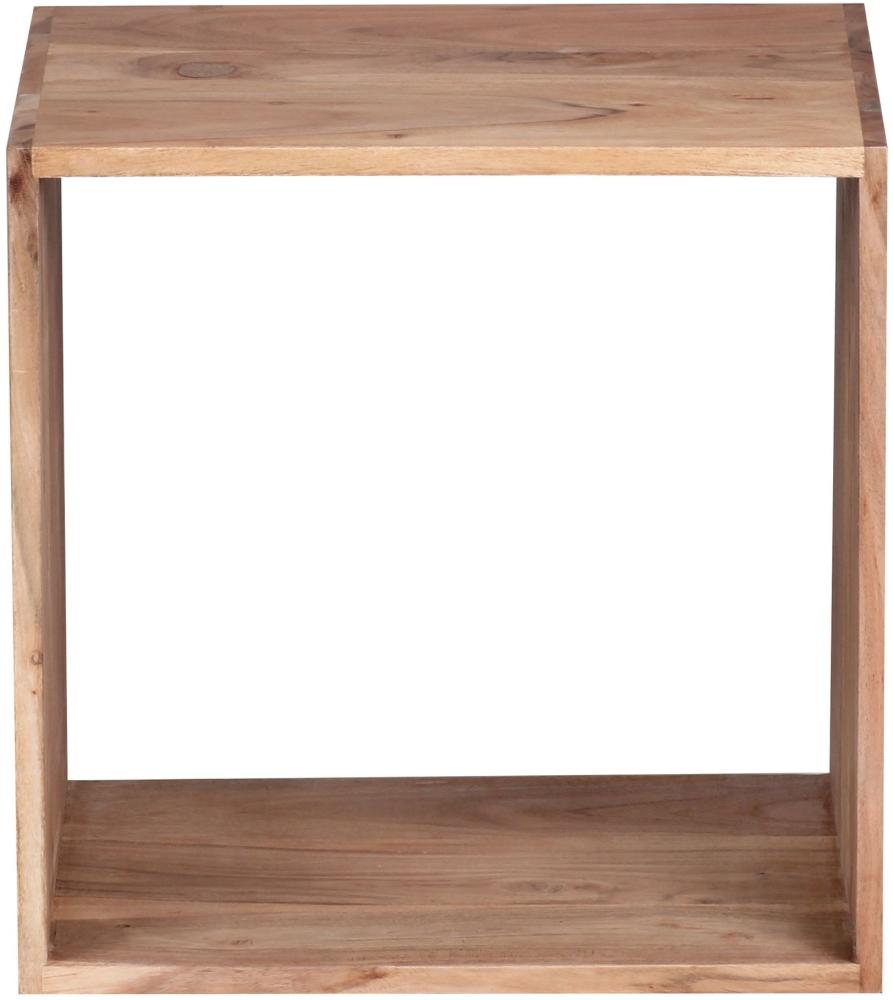 Kadima Design Cube Regal "Nako": Massivholz, Beistelltisch/Bücherregal, vielseitig, pflegeleicht. Beige, 43x33x43 cm Bild 1