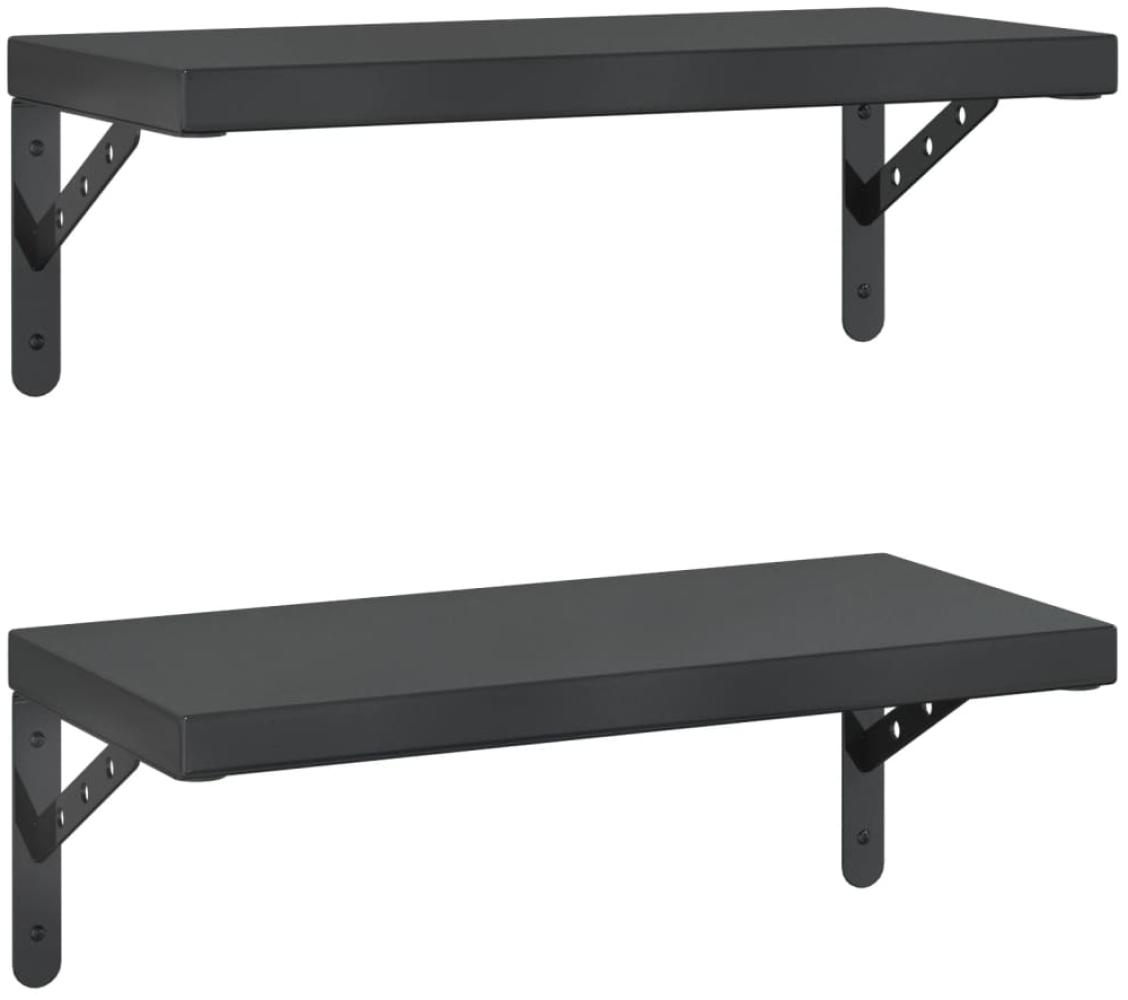 vidaXL Wandregale 2 Stk. 50x23,5 cm Schwarz Edelstahl 3214519 Bild 1