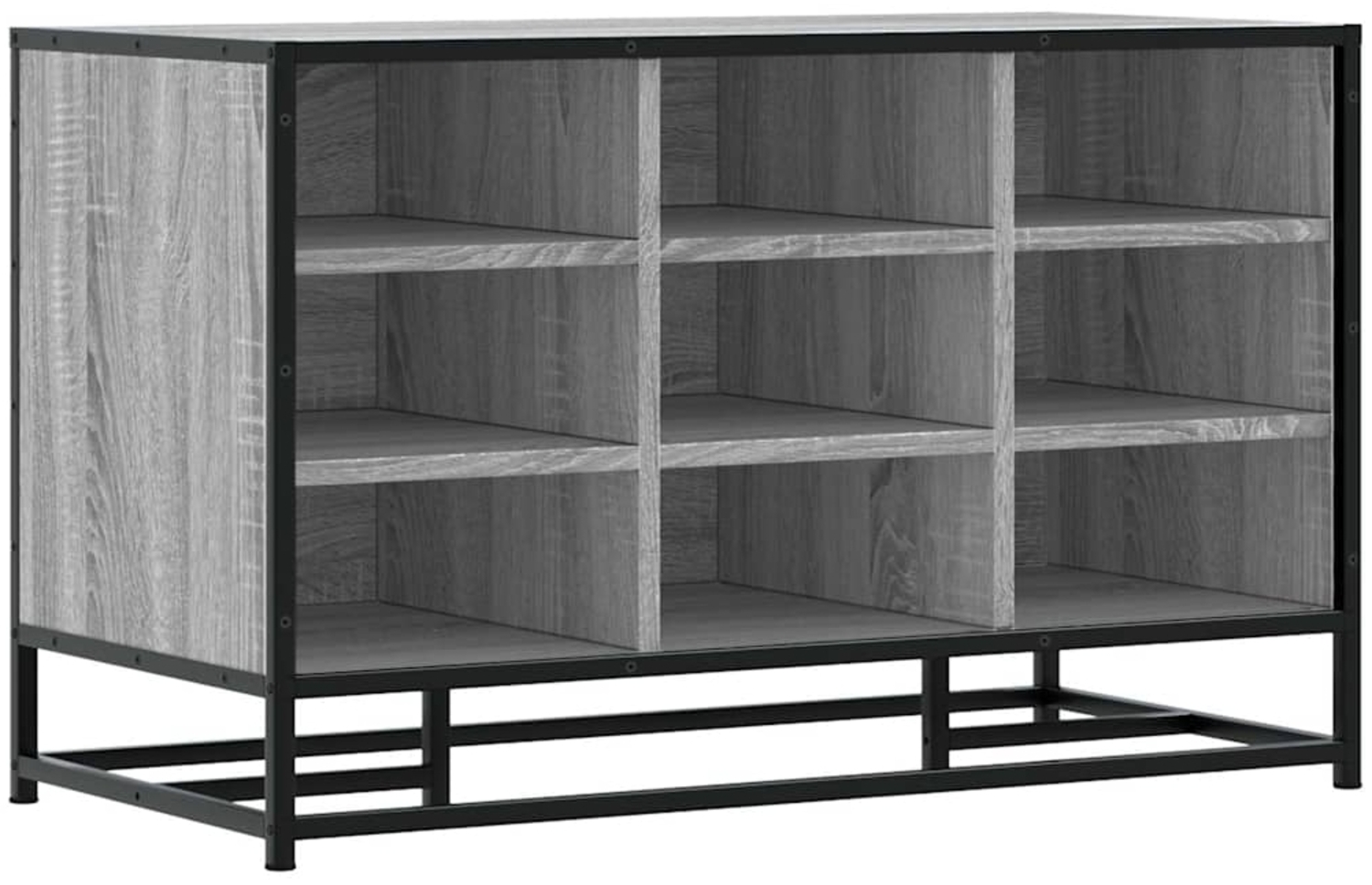 vidaXL Schuhbank Grau Sonoma 84x40x53,5 cm Holzwerkstoff und Metall 849232 Bild 1