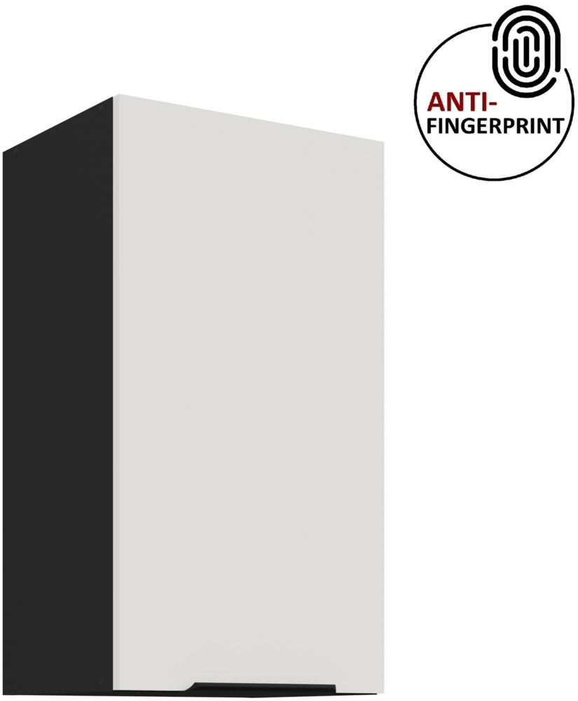 Küchen Hängeschrank 40 cm ARIA Weiss ultra matt + Schwarz matt, hochwertige Fronten mit Anti Fingerprint Beschichtung Küchenzeile Küchenblock Bild 1
