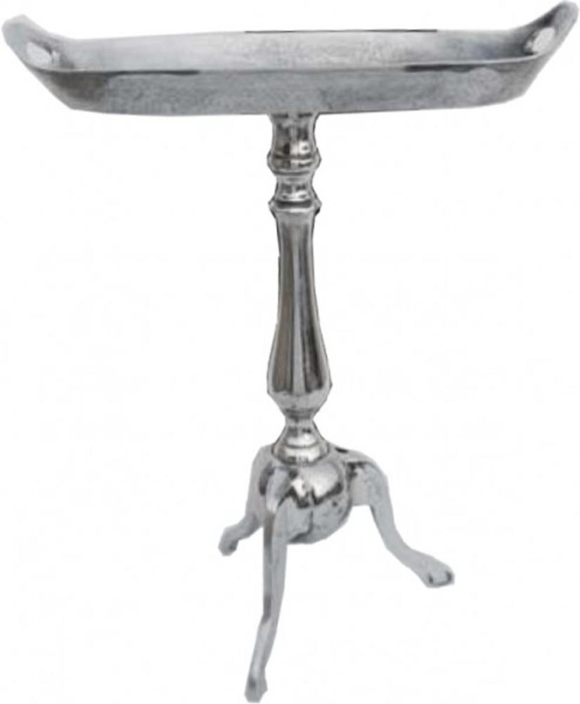 Casa Padrino Aluminium Beistelltisch Höhe: 59 cm, Breite 48 cm, Tiefe 28 cm - Tisch - Alu Finish - Vintage Stil Bild 1