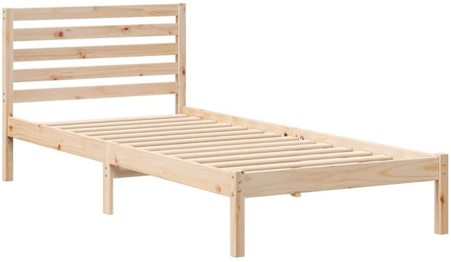 vidaXL Bettrahmen mit Kopfteil Braun 80 x 220 cm Massives Kiefernholz 872323 Bild 1