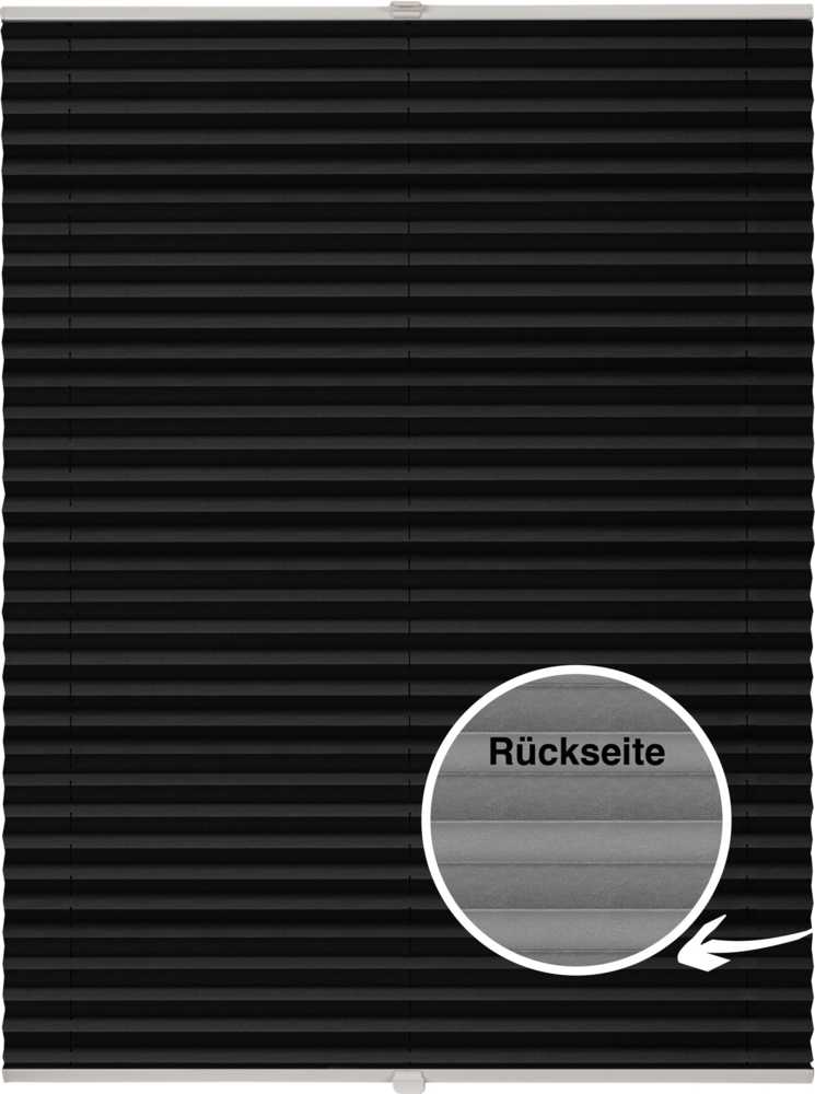 ondeco Plissee Thermo für Fenster innen, Montage in Glasleiste mit Spannschuh, Sonnenschutz-Rollo, Lichtschutz und blickdicht, leichte Verdunkelung, Schwarz, B): 81-90 cm, H): 151-200 cm Bild 1