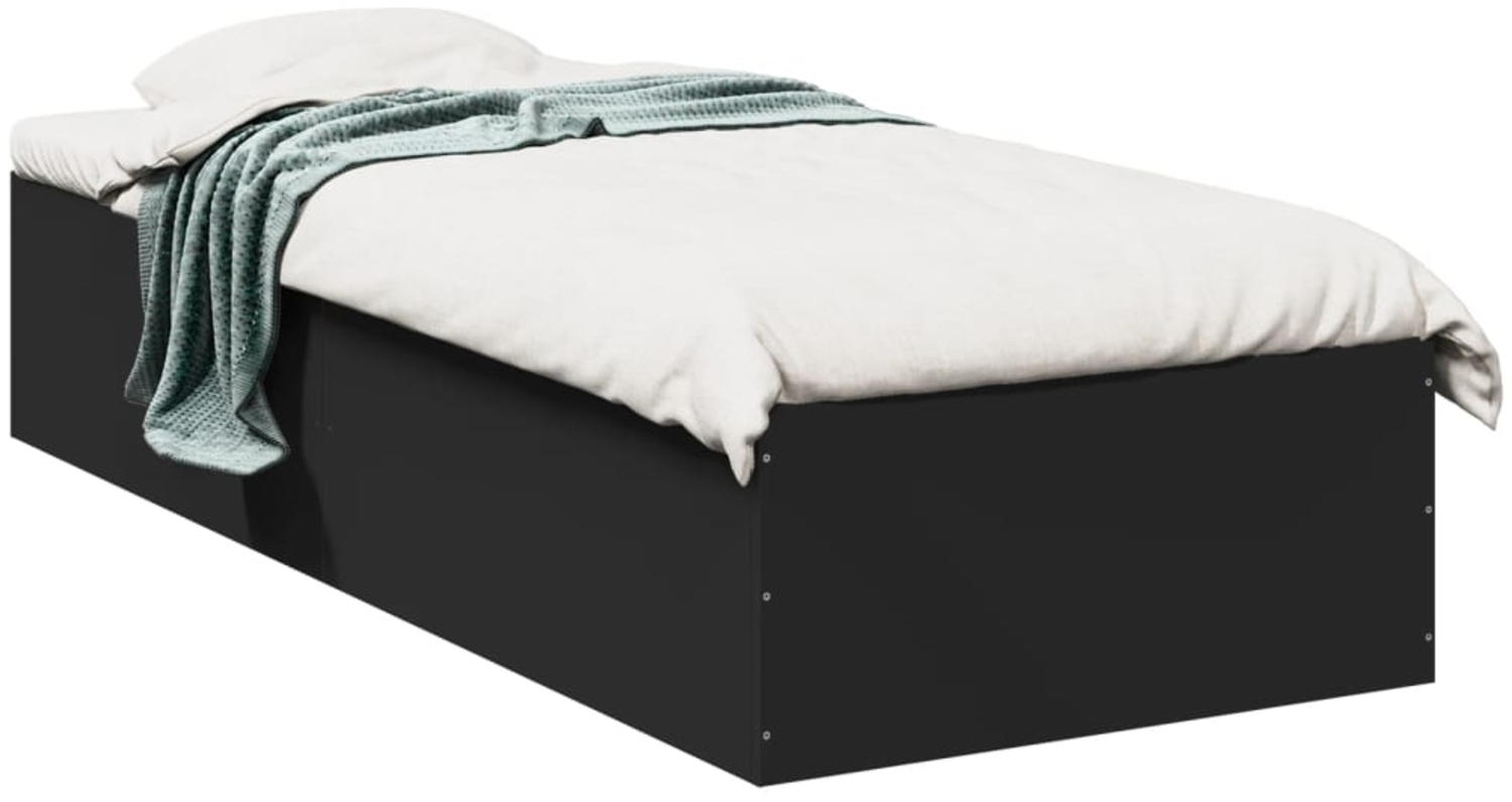 vidaXL Bettgestell Schwarz 75x190 cm Holzwerkstoff 841987 Bild 1