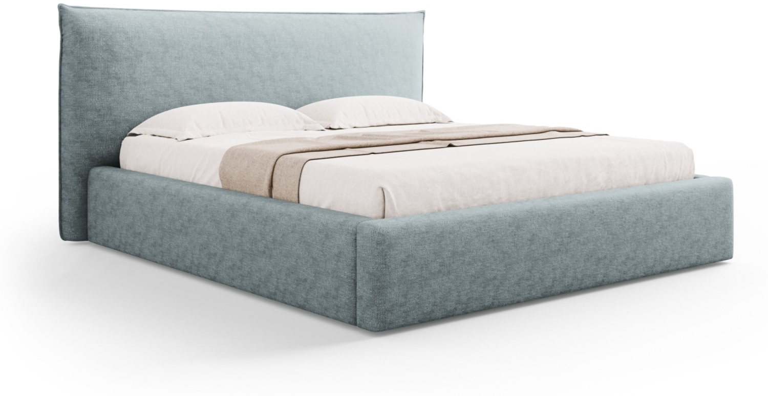 Micadoni Bett Kaelle Chenille Hellblau 160x200 Bild 1