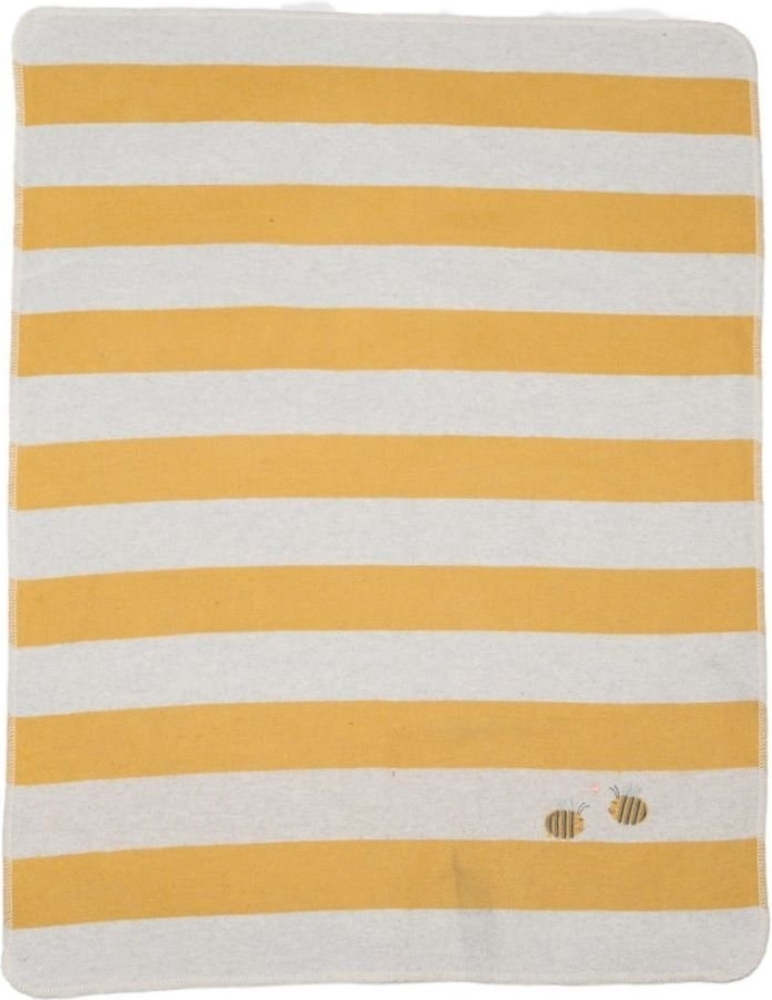 Babydecke Juwel mit Stick 'Streifen/Biene' 70/90 cm, DAVID FUSSENEGGER Bild 1