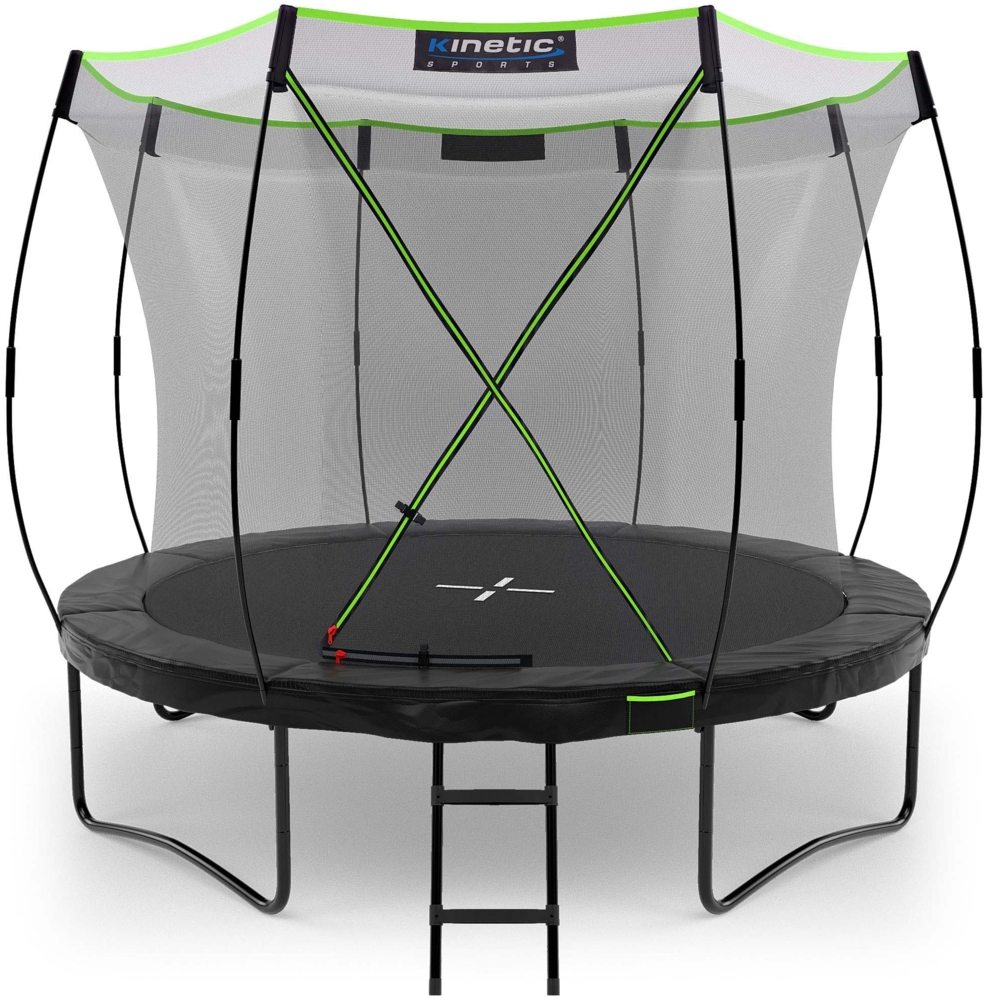 KINETIC SPORTS Premium Outdoor Trampolin 'Ultimate Pro' für Kinder und Erwachsene, AirMAXX Sprungtuch, mit Leiter, Fieberglas, bis zu 160 kg, Kürbis-Design, Ø 305 cm Bild 1