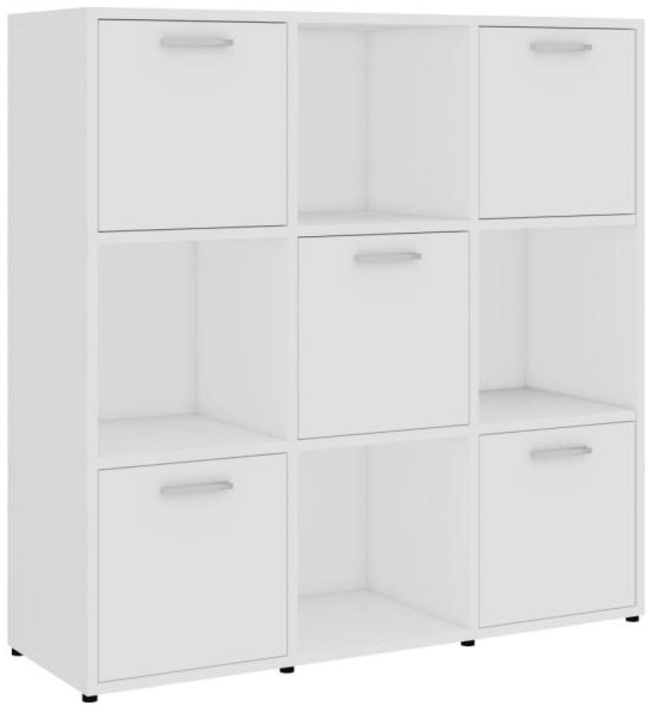 vidaXL Bücherregal Weiß 90x30x90 cm Holzwerkstoff 802930 Bild 1