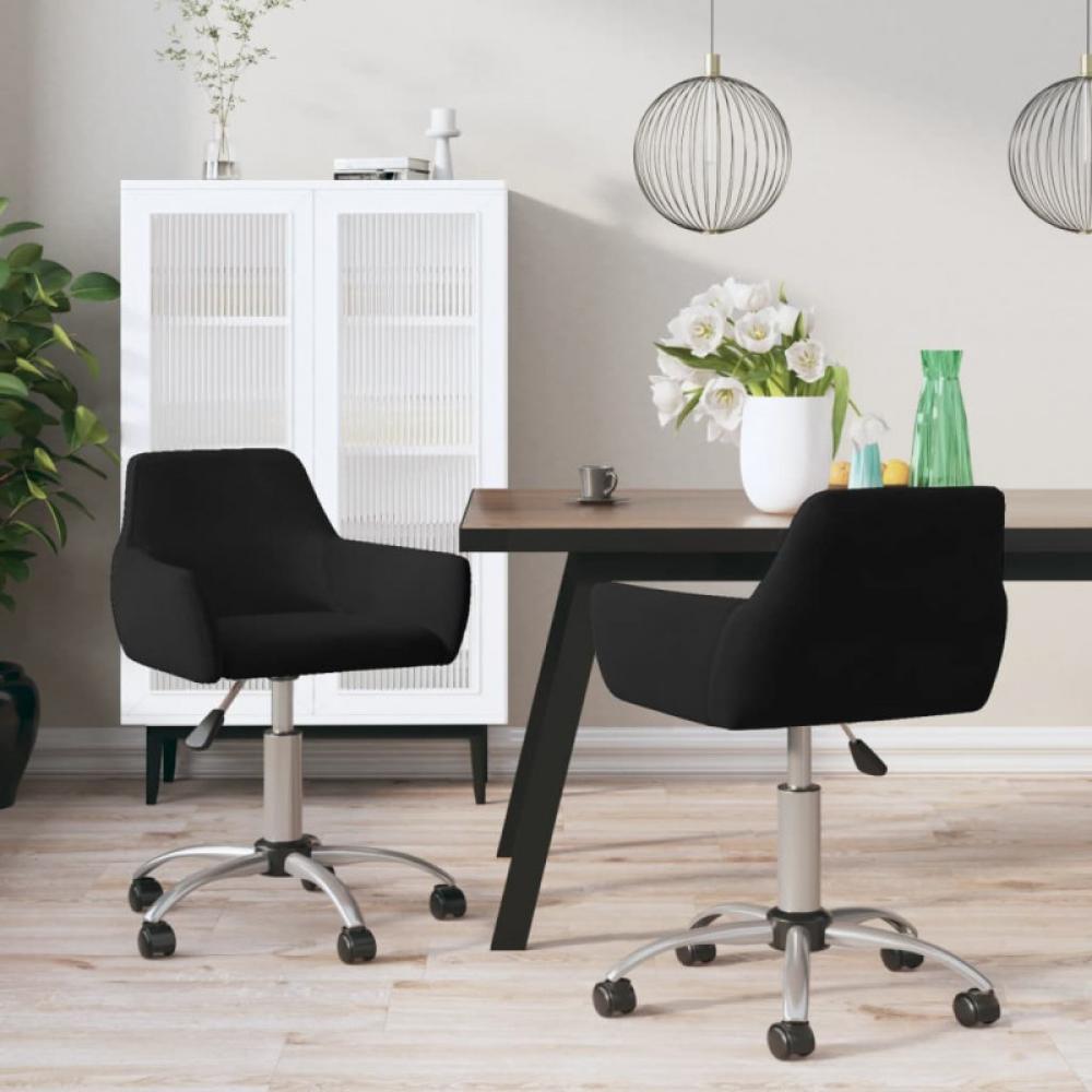 vidaXL Esszimmerstühle 2 Stk. Drehbar Schwarz Samt [331080] Bild 1