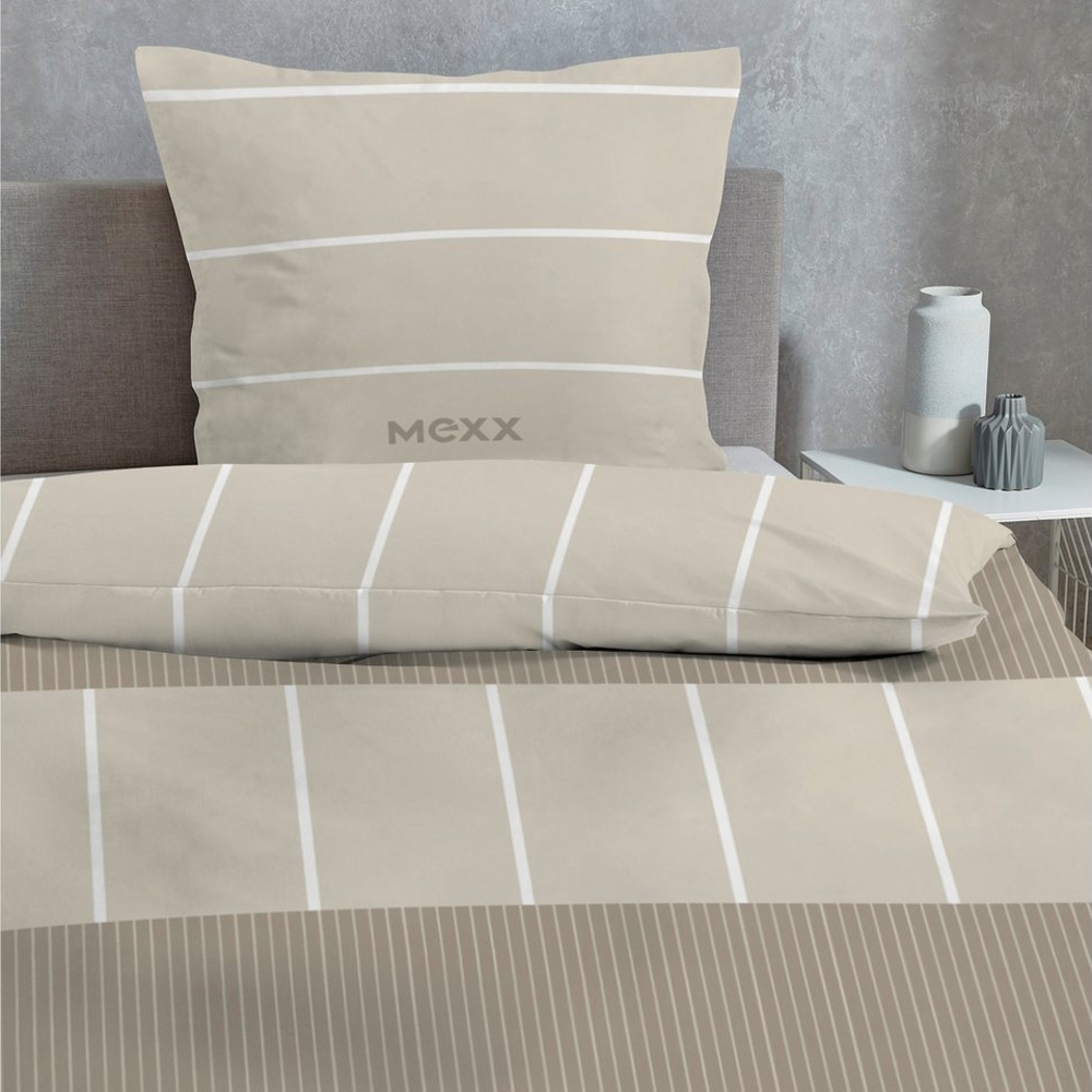 Mexx Bettwäsche Set 2-teilig 135x200 80x80 cm aus 100% Baumwolle im zeitlosen Design, Renforcé, 2 teilig, mit YKK-Reißverschluss Bild 1