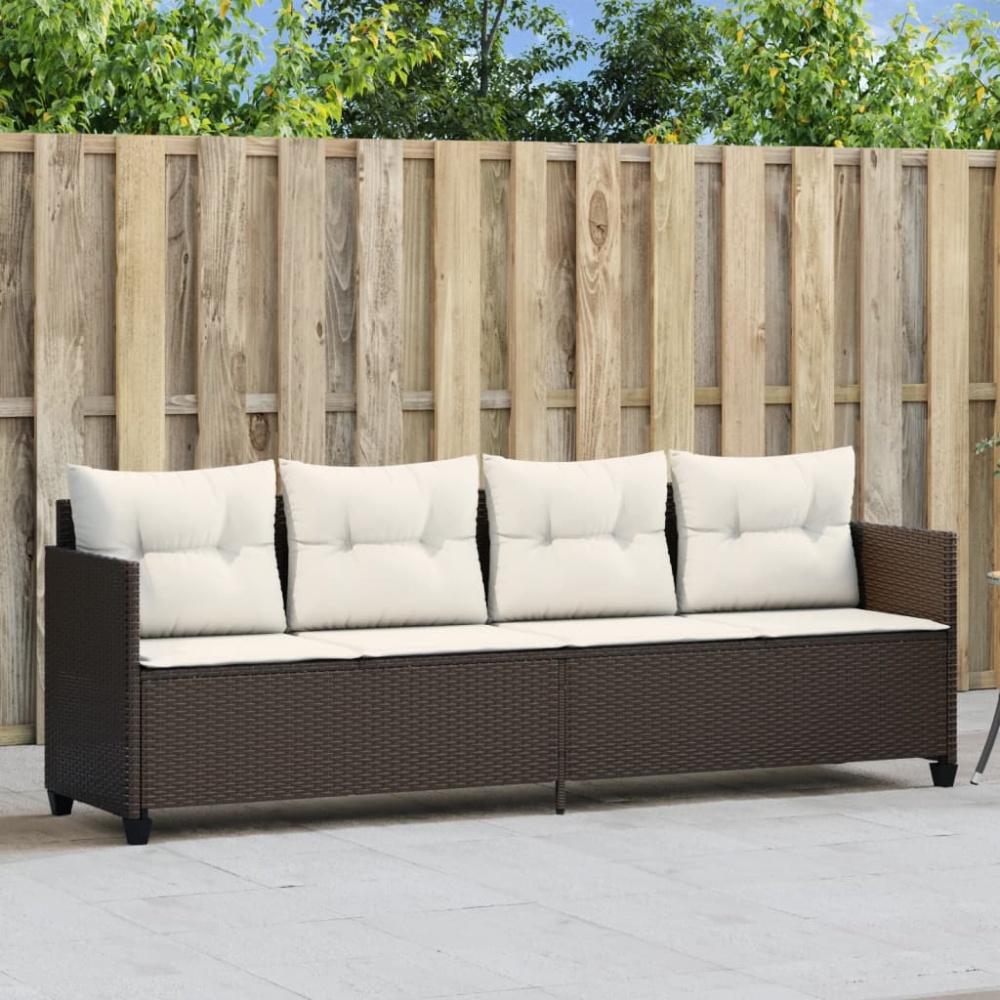 vidaXL Sonnenliege mit Kissen Braun Poly Rattan 368327 Bild 1