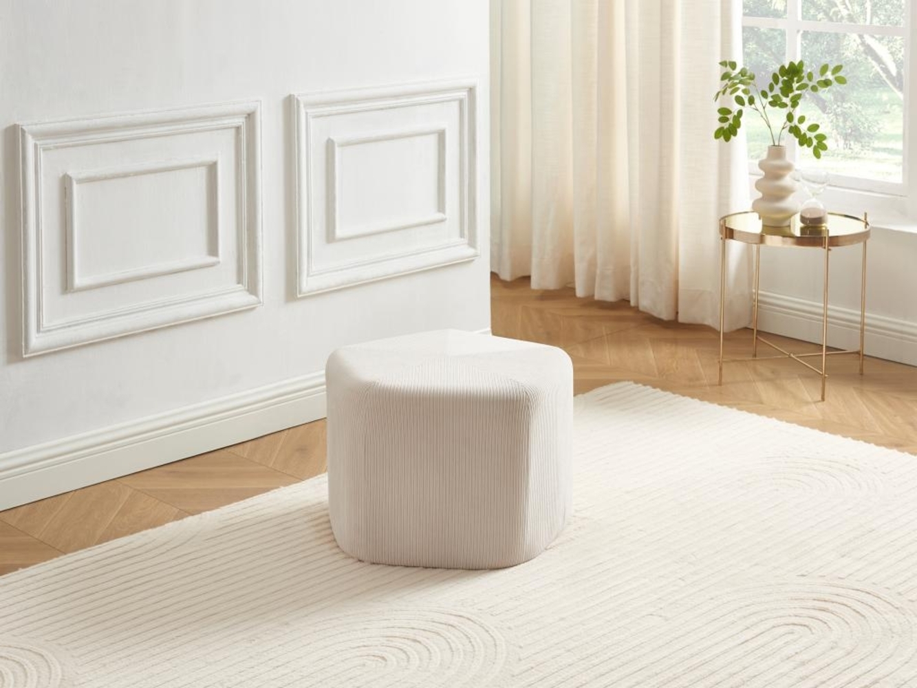 Vente-unique - Hocker - Cord - Beige - TALODI Bild 1