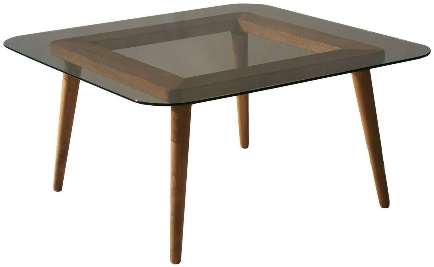 Dmora Wohnzimmertisch Mezzagno, Niedriger Wohnzimmertisch, Kaffeeregal, Couchtisch für Sofa, 80x80h40 cm, Bronze Bild 1