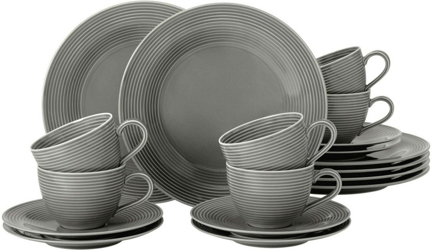 Seltmann Weiden Beat Color Glaze Kaffeeservice 18-teilig Perlgrau Bild 1