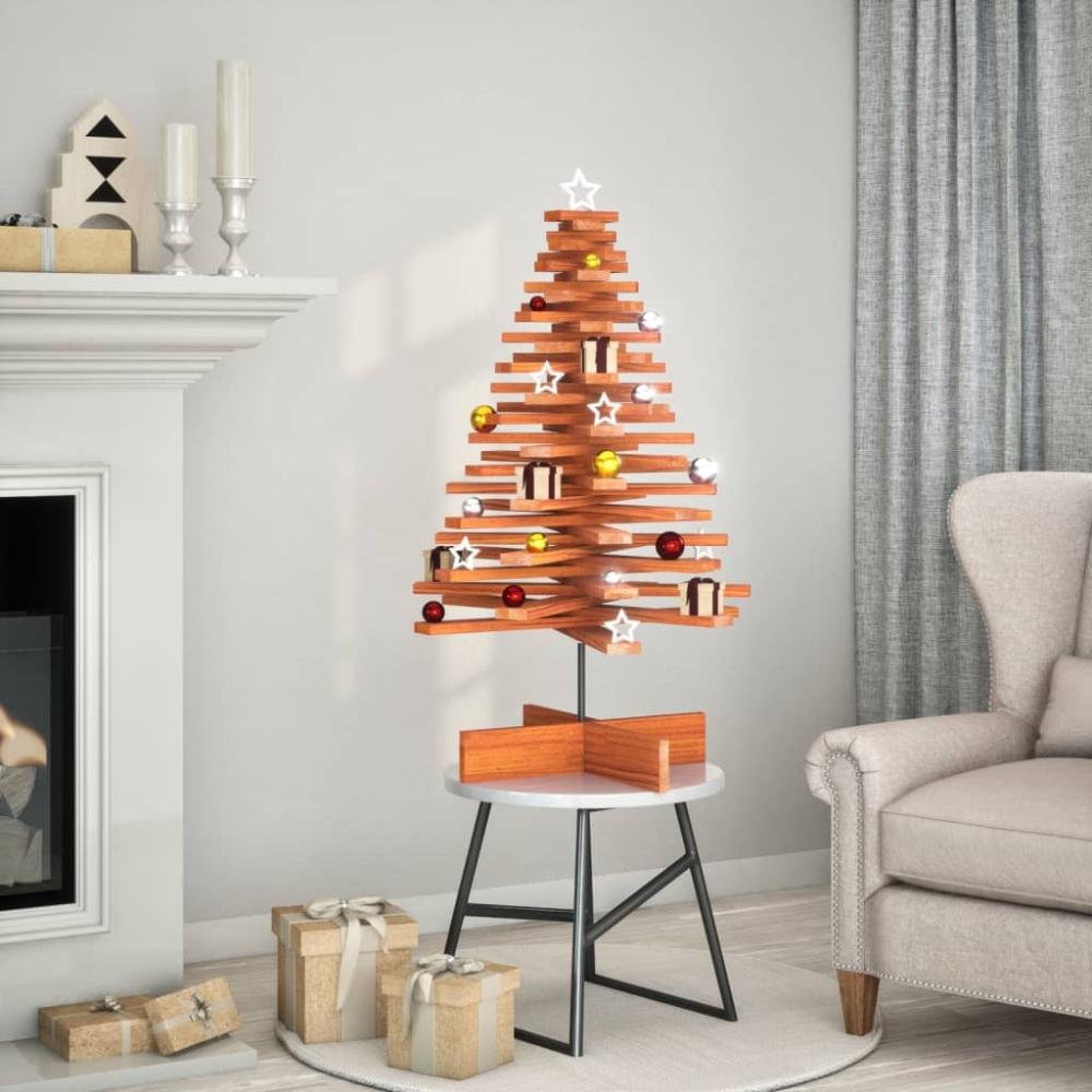 vidaXL Weihnachtsbaum zum Schmücken Wachsbraun 100cm Massivholz Kiefer 858206 Bild 1