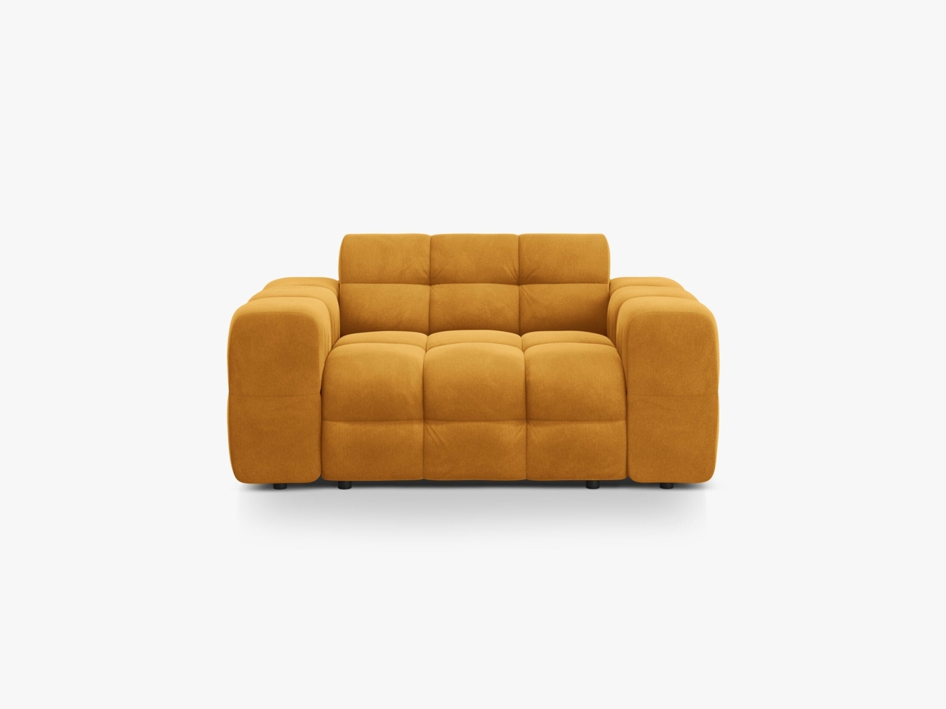 Micadoni Sofa Kendal 2-Sitzer Samt Senf Bild 1