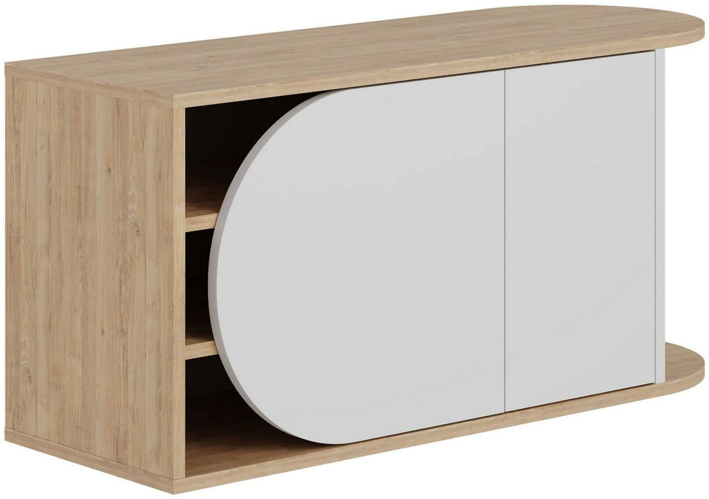 Dmora Schuhschrank Kyle, Schuhregal, Mehrzweck-Eingangsgarderobe, Möbel für Schuhe, 104x37 h50 cm, Eiche und Weiß Bild 1