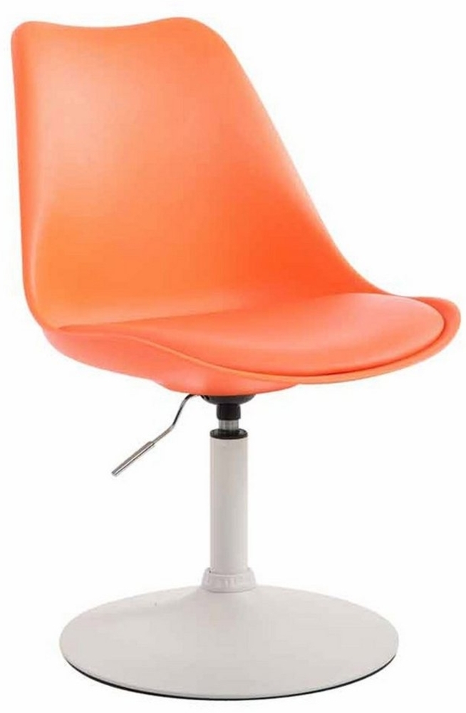 CLP Esszimmerstuhl Maverick Kunststoff drehbar mit Höhenverstellung,orange weiß Bild 1