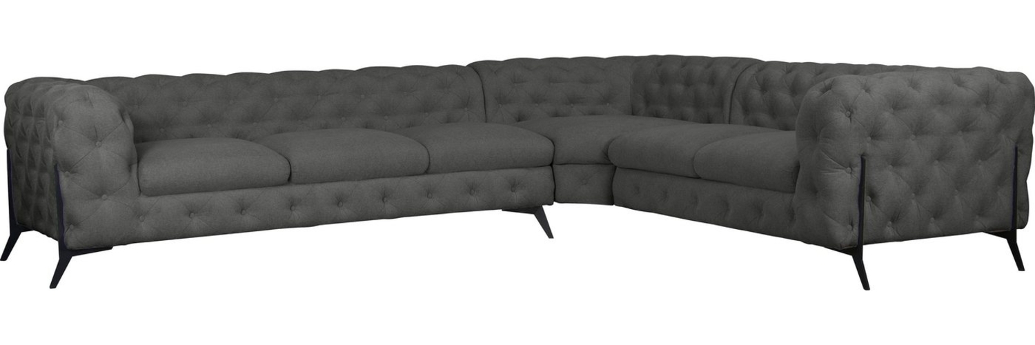 Leonique Chesterfield-Sofa Amaury L-Form, großes Ecksofa, Chesterfield-Optik, Breite 323 cm, Fußfarbe wählbar Bild 1