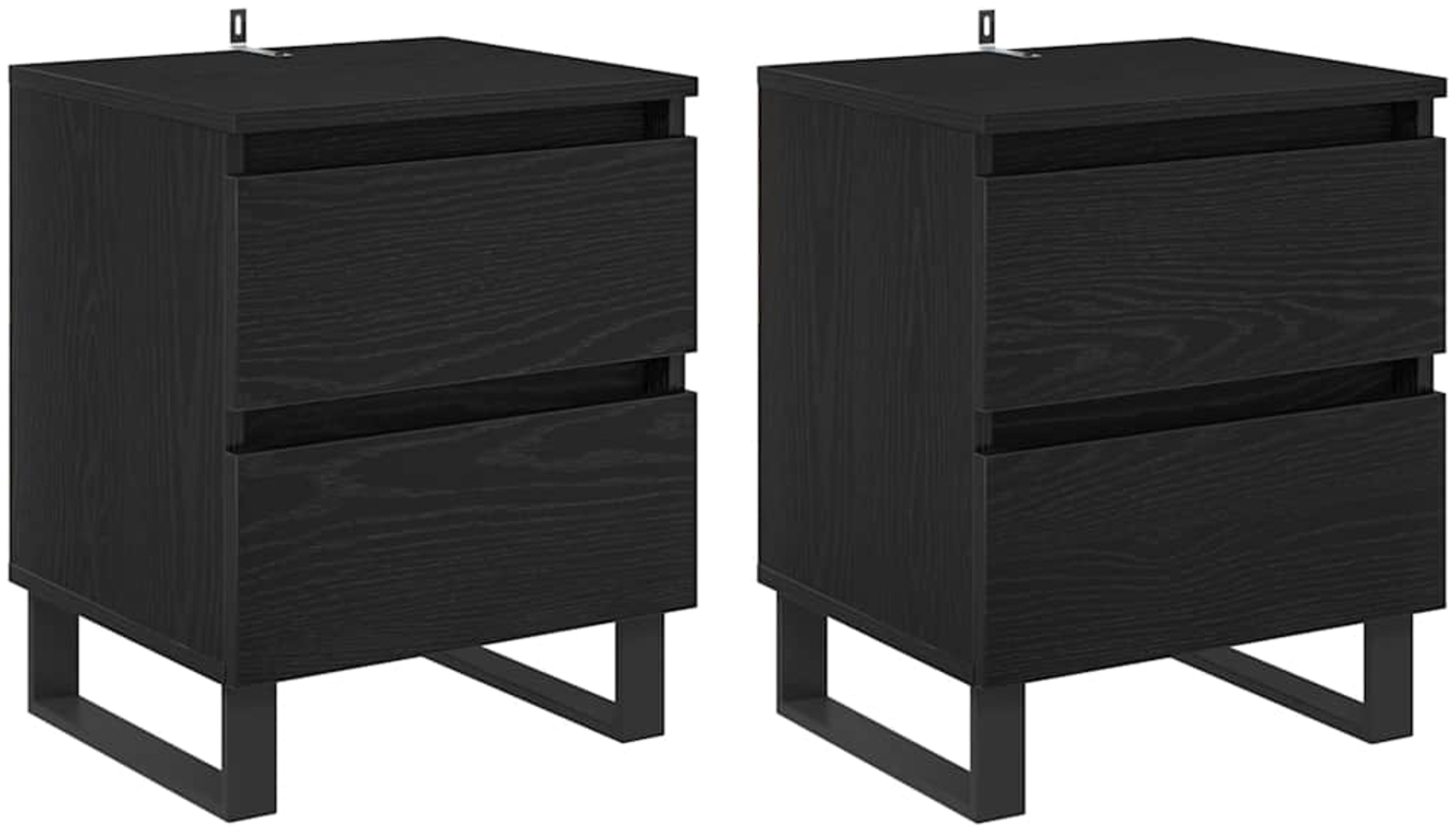 vidaXL Nachttisch 2 pcs Schwarz Eichen-Optik 40 x 35 x 50 cm 881919 Bild 1