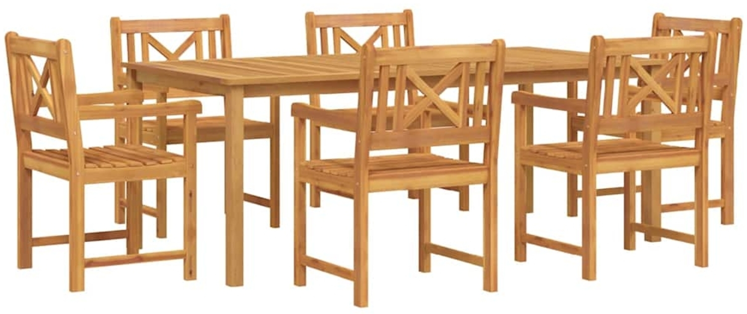 vidaXL Garten Essgruppe 7 pcs Braun Akazie Massivholz 3375654 Bild 1