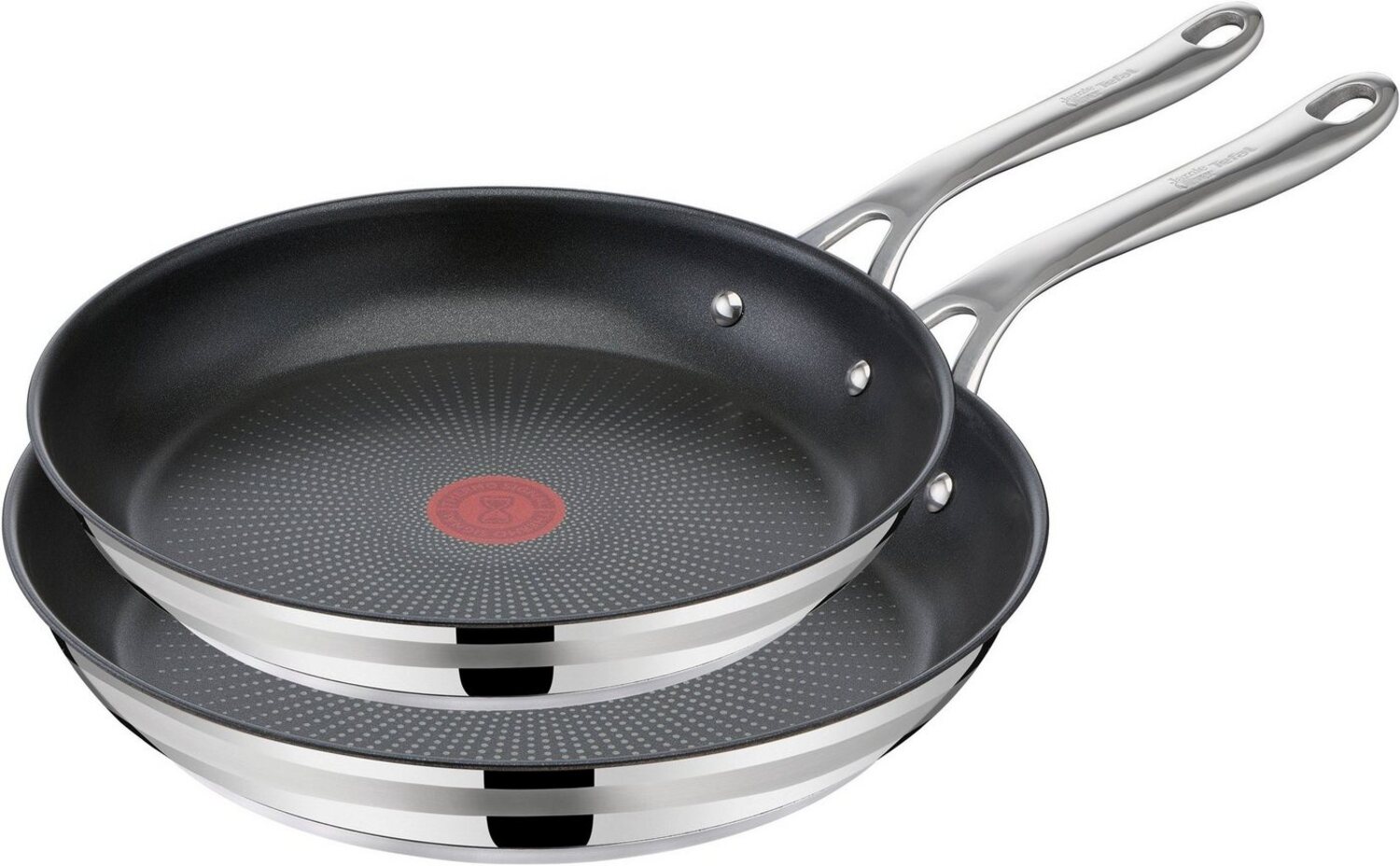 Tefal Pfannen-Set Jamie Oliver Cook Smart, Edelstahl (Set, 2-tlg, Pfannen 24/28 cm), Antihaftversiegelung, Induktion, Thermo-Signal, spülmaschinenfest Bild 1