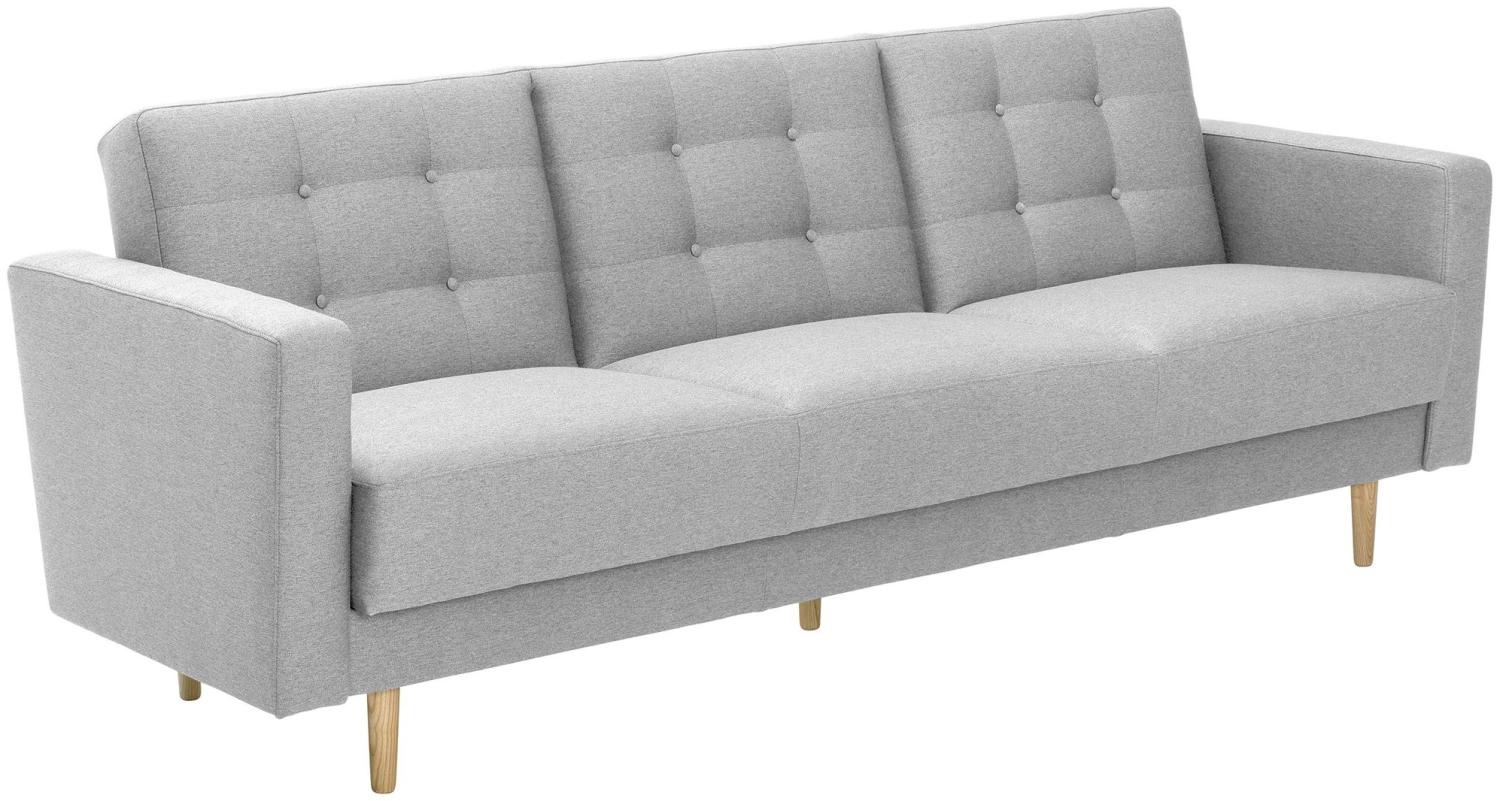 Sofa 3-Sitzer mit Bettfunktion Kaisa Bezug Flachgewebe Esche natur / hellgrau 23191 Bild 1