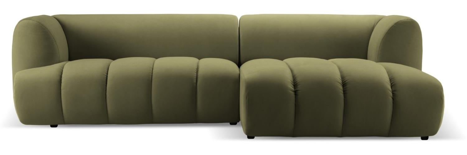 Micadoni Modulares Ecksofa Harry 4-Sitzer Rechts Samtstoff Hellgrün Bild 1