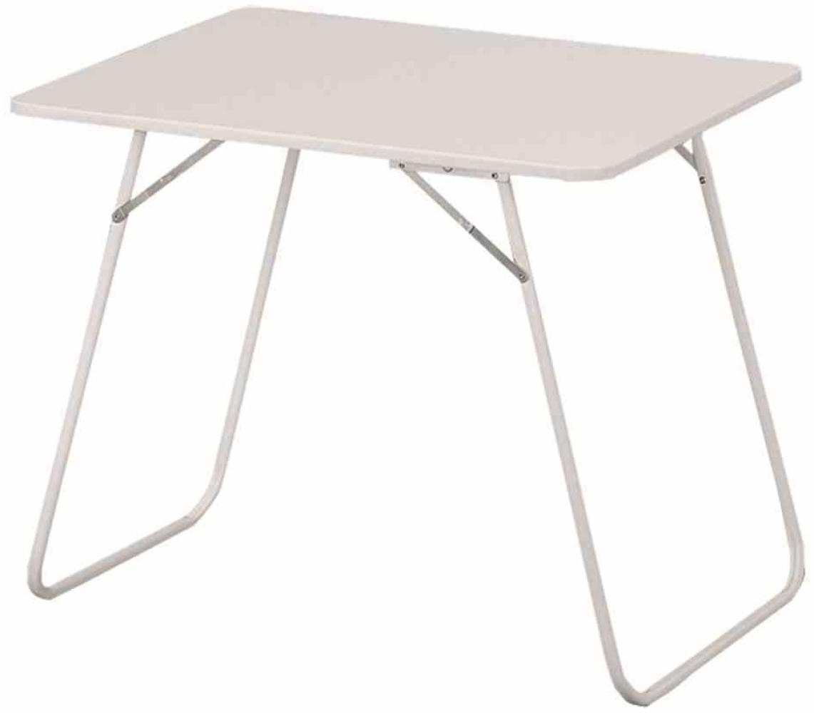 Campingtisch >Camping< in weiß, Stahl pulverbeschichtet - 80x63x60cm (BxHxT) Bild 1