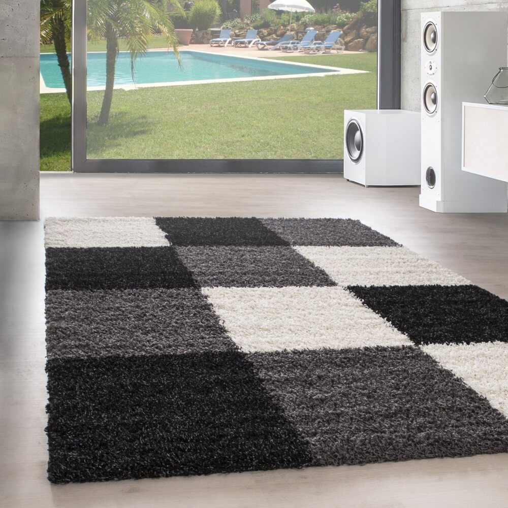 SIMPEX24 Teppich Kariert Design, Läufer, Höhe: 30 mm, Teppich Wohnzimmer Kariert Design Modern Verschidene Farben und Größen Bild 1
