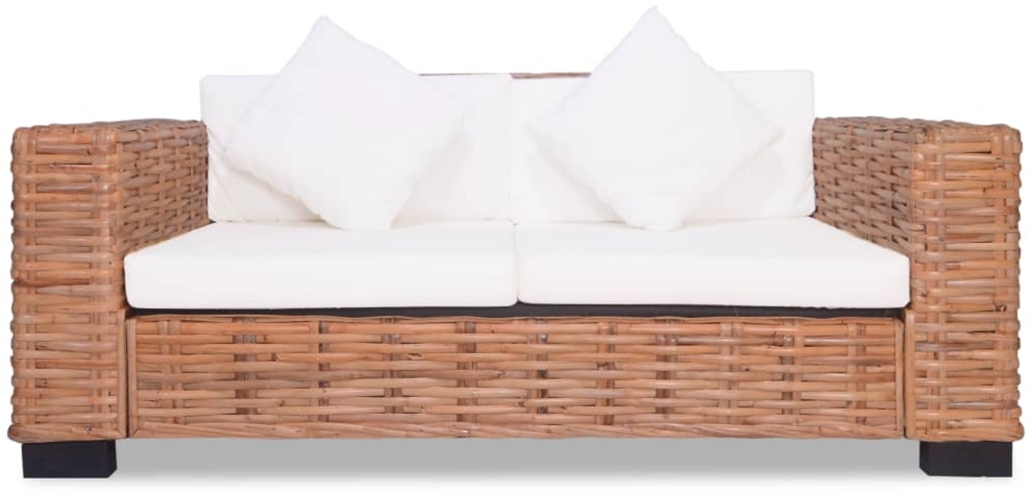 vidaXL 2-Sitzer-Sofa Natürliches Rattan 244418 Bild 1