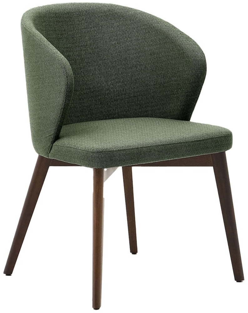 Stuhl Darice, Echtholz, Holz, Stoff, Braun, Grün, Holzfarben, 56 x 81 x 56 cm Bild 1