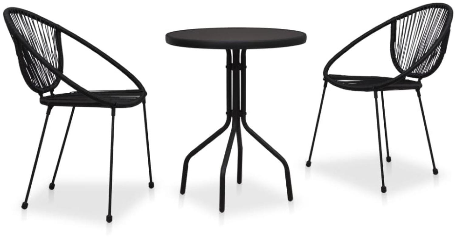 vidaXL 3-tlg. Bistro-Set PVC Rattan Schwarz 48567 Bild 1