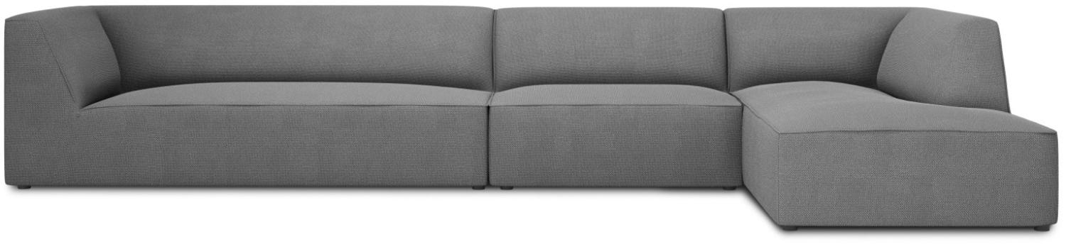 Micadoni 5-Sitzer Modular Ecke rechts Sofa Ruby | Bezug Grey | Beinfarbe Black Plastic Bild 1