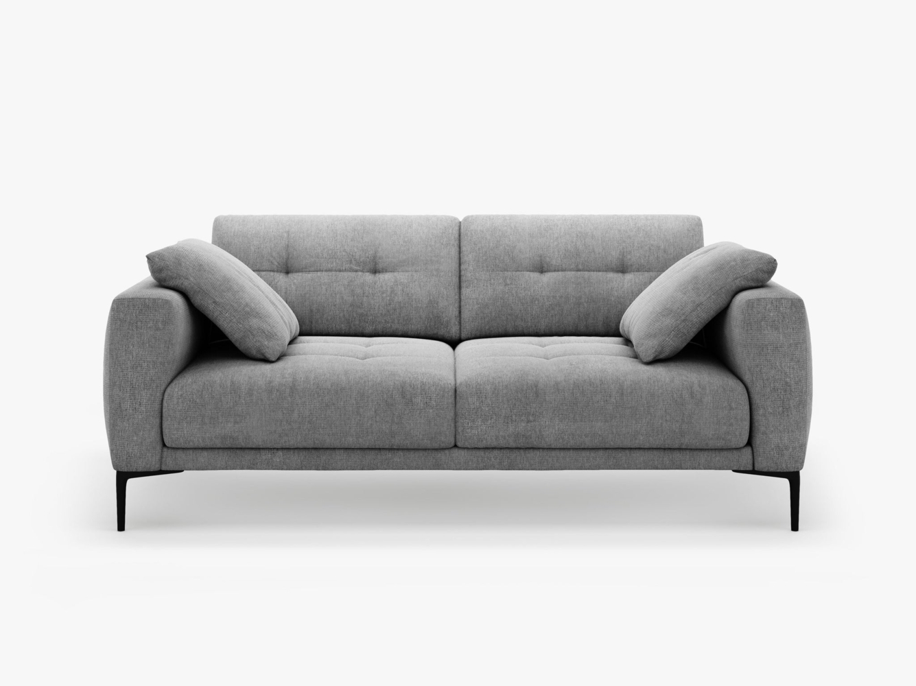 Micadoni Sofa Bemy 2-Sitzer Strukturierter Stoff Grau Bild 1