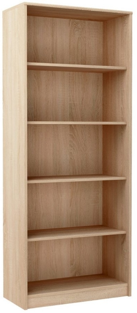 Home Collective Bücherregal mit 5 Ebenen Regal in matter Ausführung 74 cm breit, Standregal, in mattem Finish Aktenschrank, ideal für Schlafzimmer, Wohnzimmer, Flur, Regal 74 cm breit, Standregal mit 4 Einlegeböden sonoma Bild 1