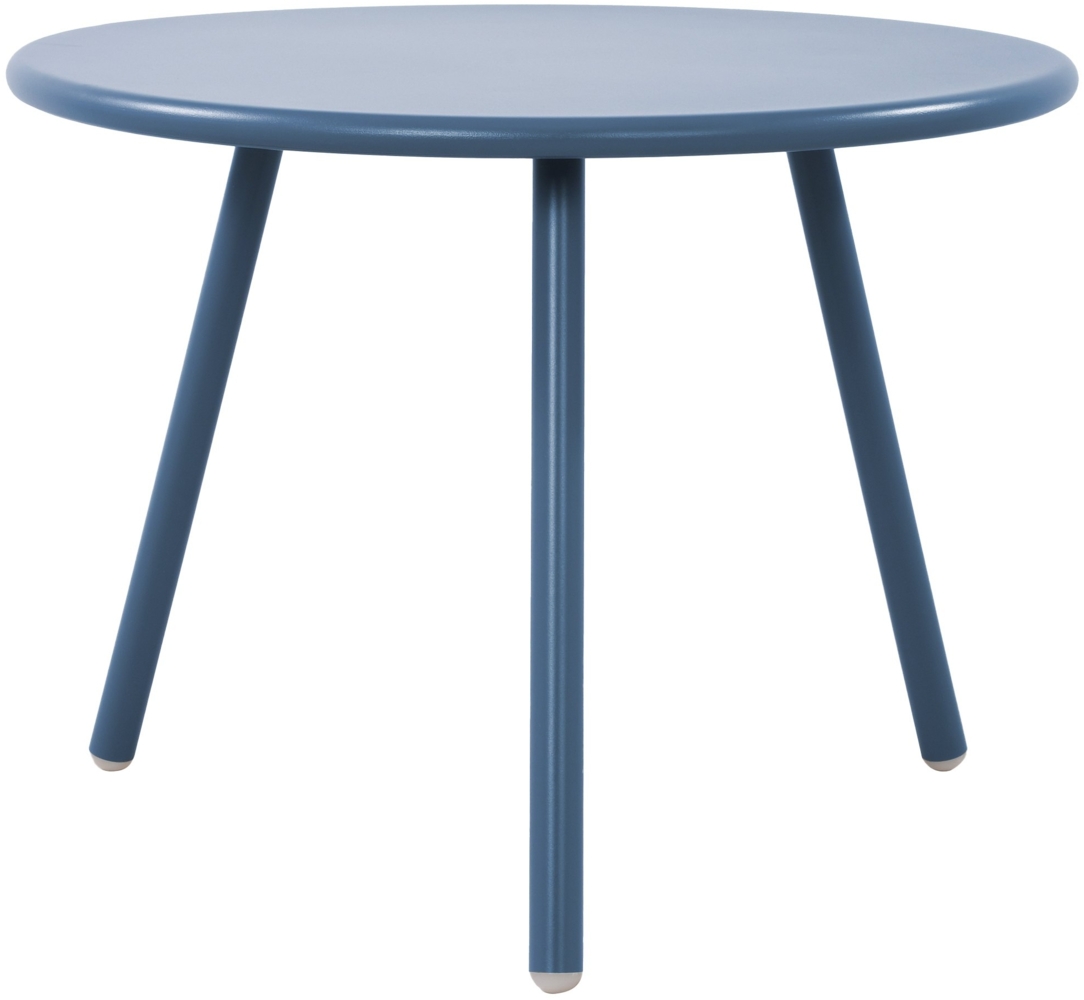 Couchtisch NENIM - Kunststoff Blau 60x60x45 cm | Sofatisch Rund Beistelltisch Wohnzimmertisch Klein Bild 1