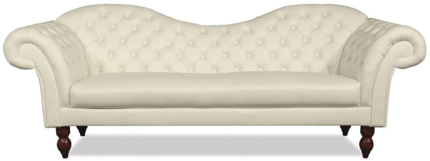 Casa Padrino Chesterfield 3er Sofa Venedig - Echt Leder Creme Bild 1