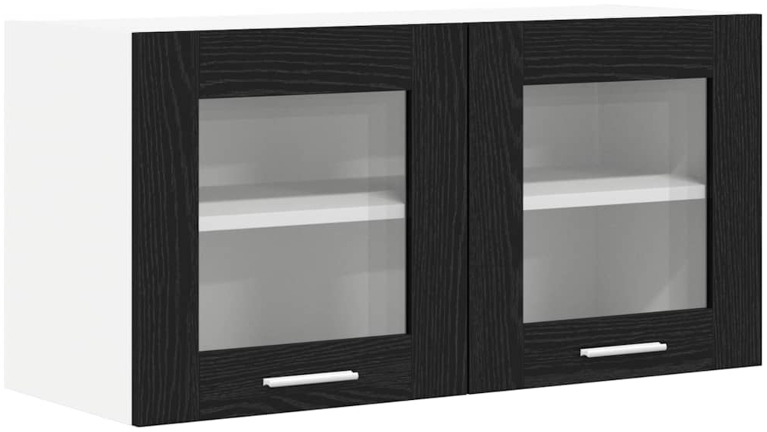 vidaXL Hängeschrank Riga Schwarze Eiche und Weiß 80 x 31 x 40 cm 884228 Bild 1