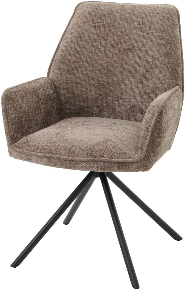 Mendler 'HWC-G67' Esszimmerstuhl mit Armlehne, drehbar mit Auto-Position, Braun, Schwarz Bild 1