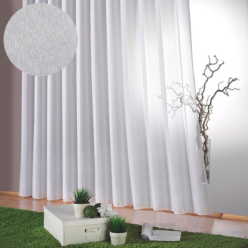 Weckbrodt Gardine Lena, Faltenband (1 St), halbtransparent, Websablè, halbtransparent, Faltenband, Effektfäden, Bleiband, Store Bild 1