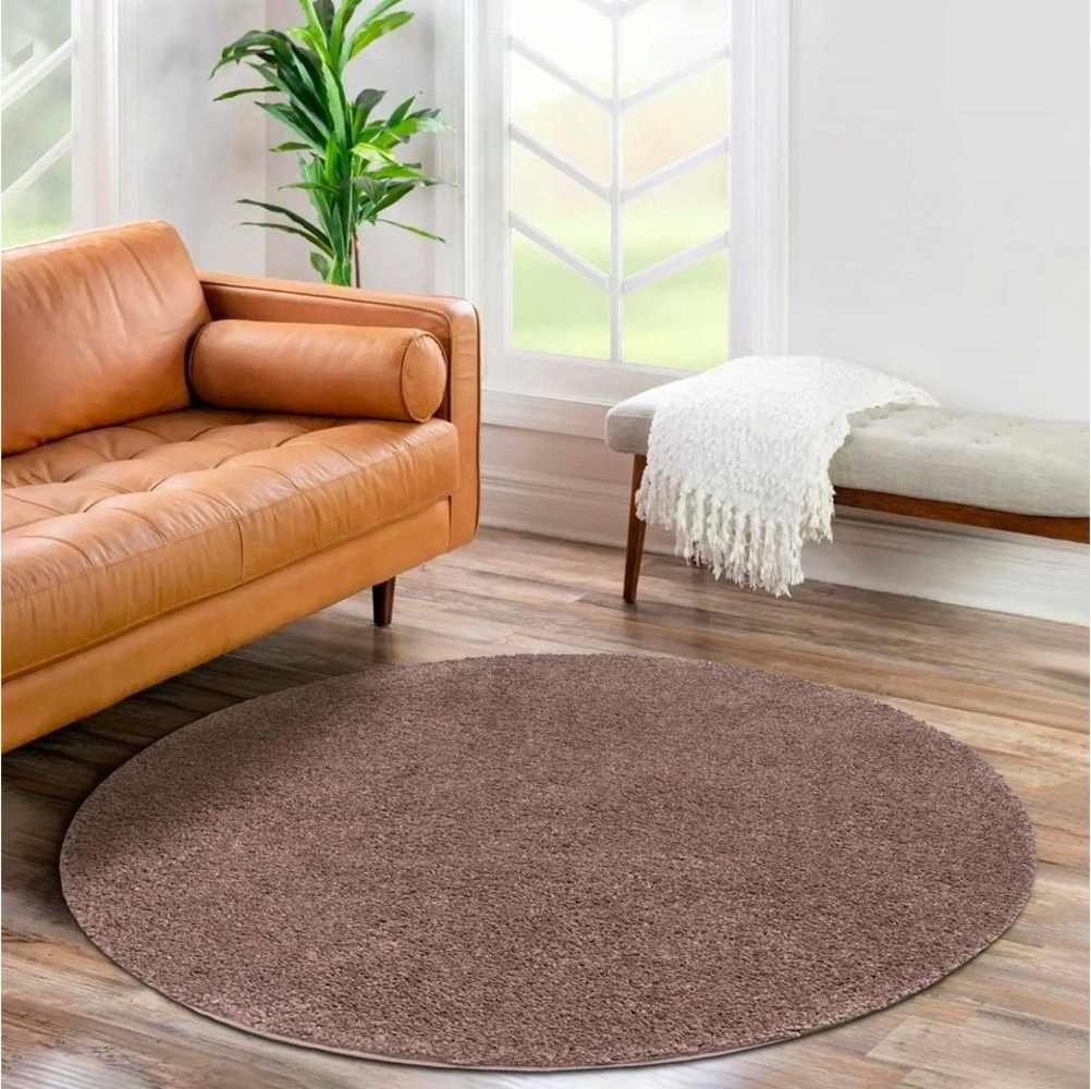 Carpet City Hochflor-Teppich City Shaggy, rund, Höhe: 30 mm, Teppich Einfarbig Uni, besonders flauschig-weich Bild 1