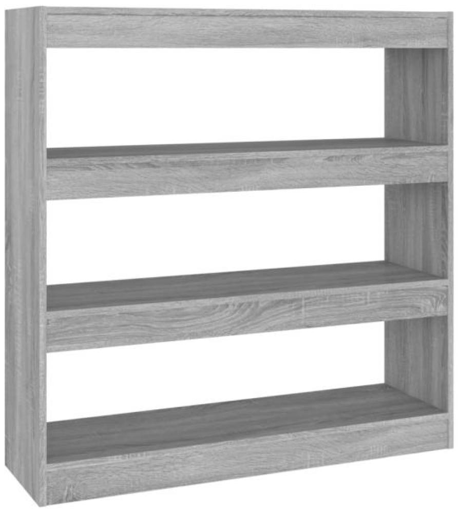 vidaXL Bücherregal/Raumteiler Grau Sonoma 100x30x103 cm 813633 Bild 1