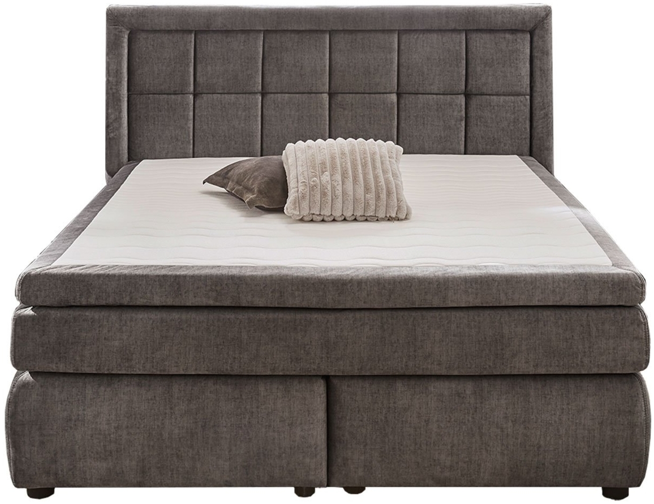 Boxspringbett Stockholm / Sophia Max, Polyester, Stoff, Grau, 197 x 131 x 217 cm Bild 1