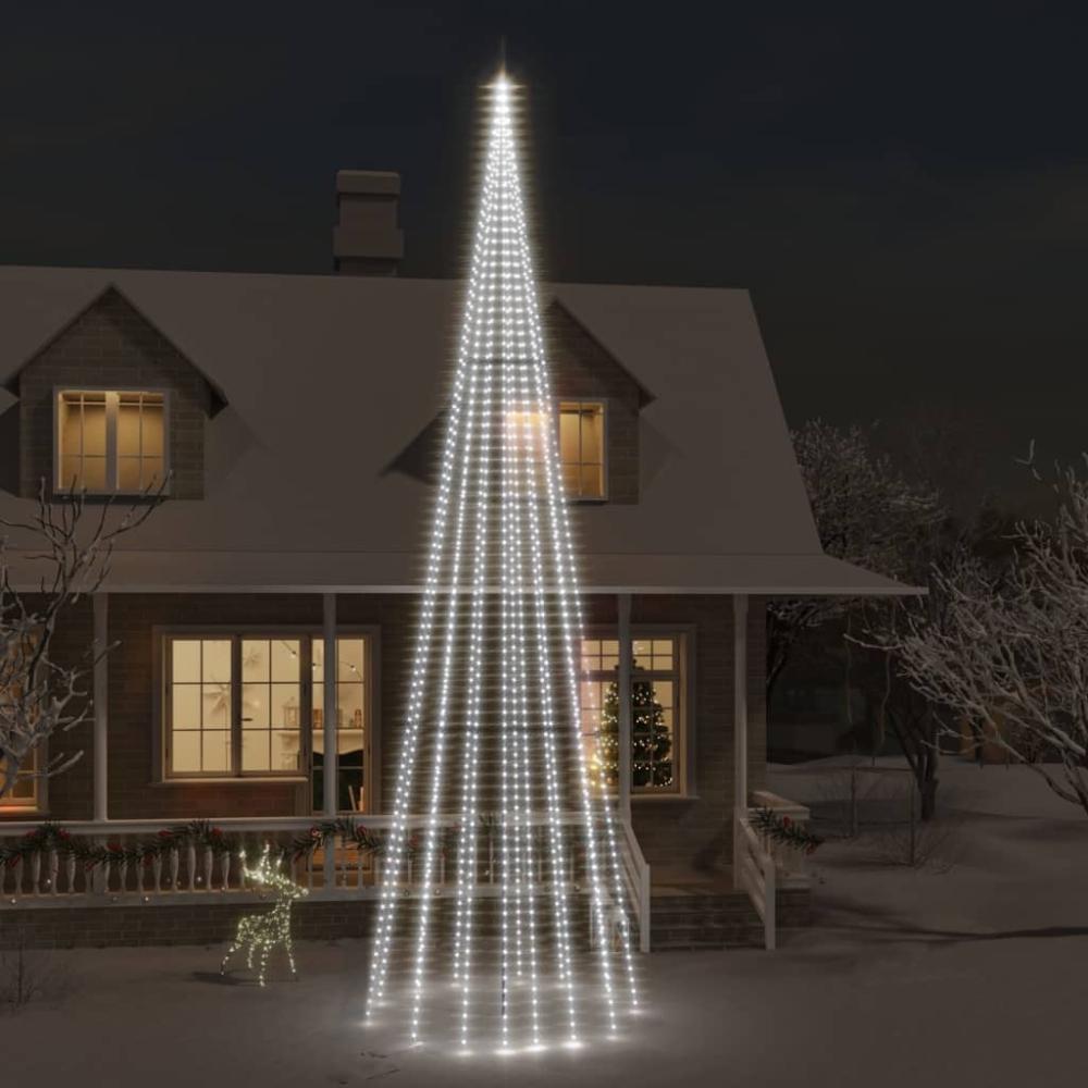 vidaXL LED-Weihnachtsbaum für Fahnenmast Kaltweiß 1134 LEDs 800 cm 343531 Bild 1