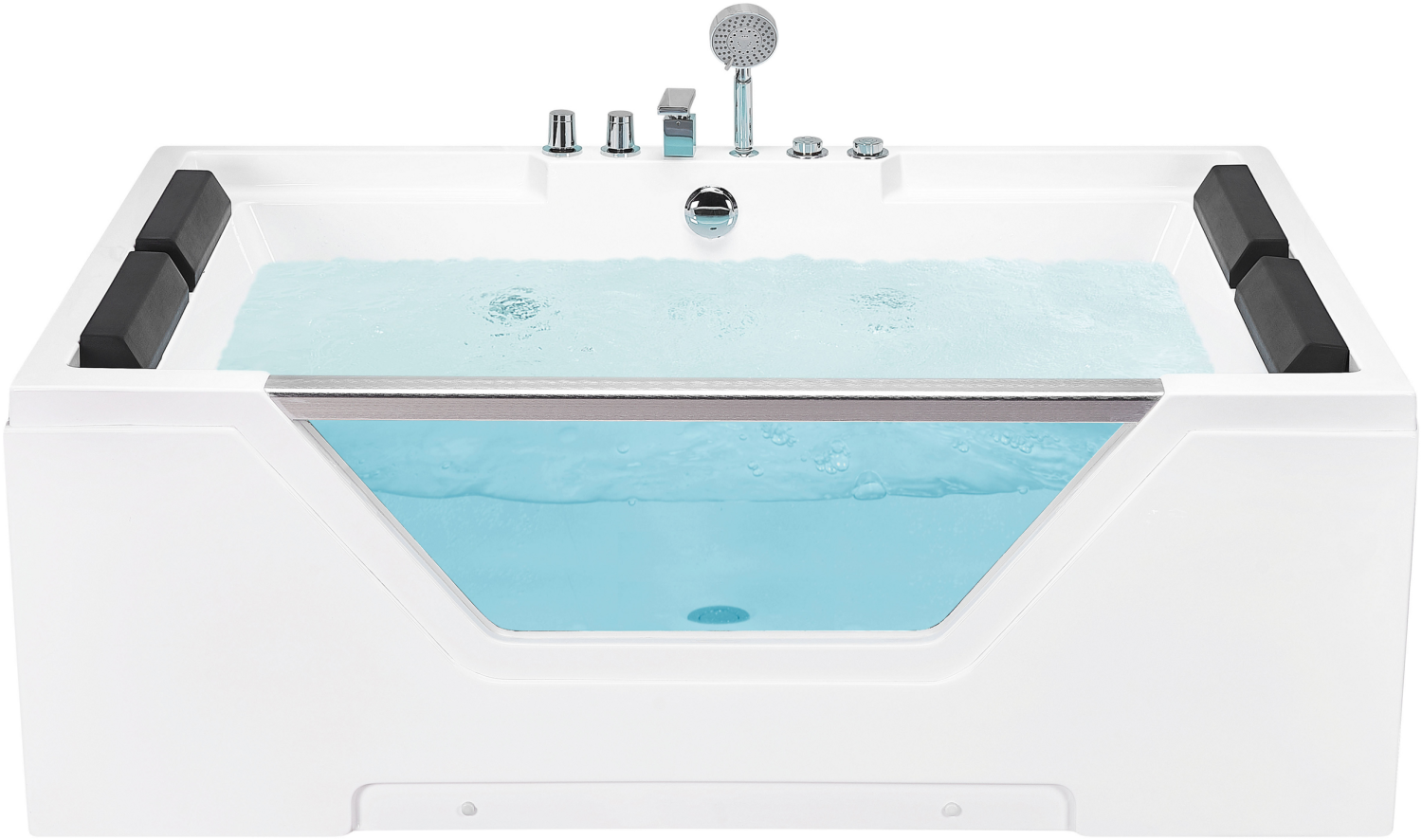 Whirlpool Badewanne weiß rechteckig 170 x 120 cm HUARAZ Bild 1