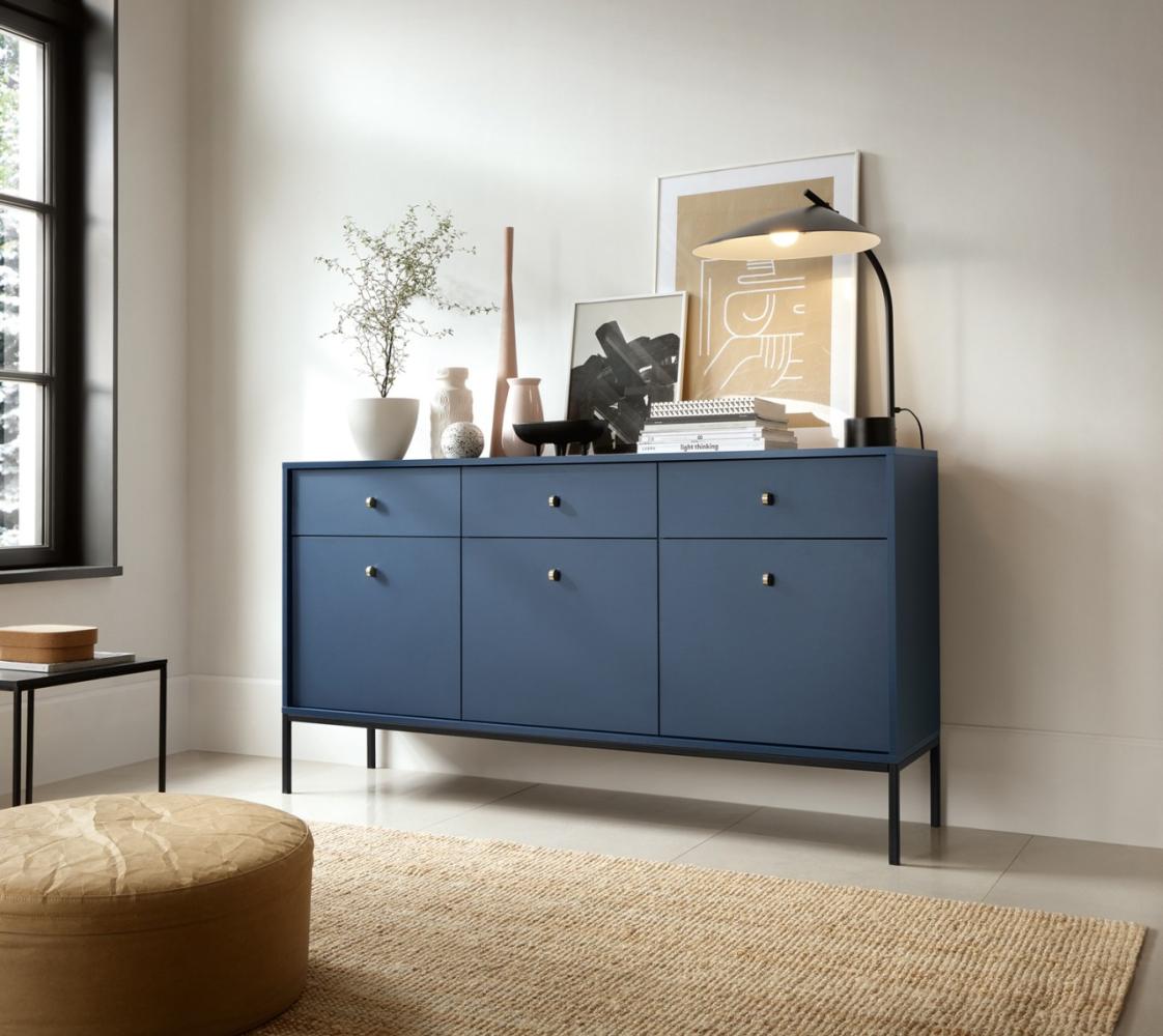 Sideboard "Mono" Kommode 153cm marineblau 3-türig Bild 1