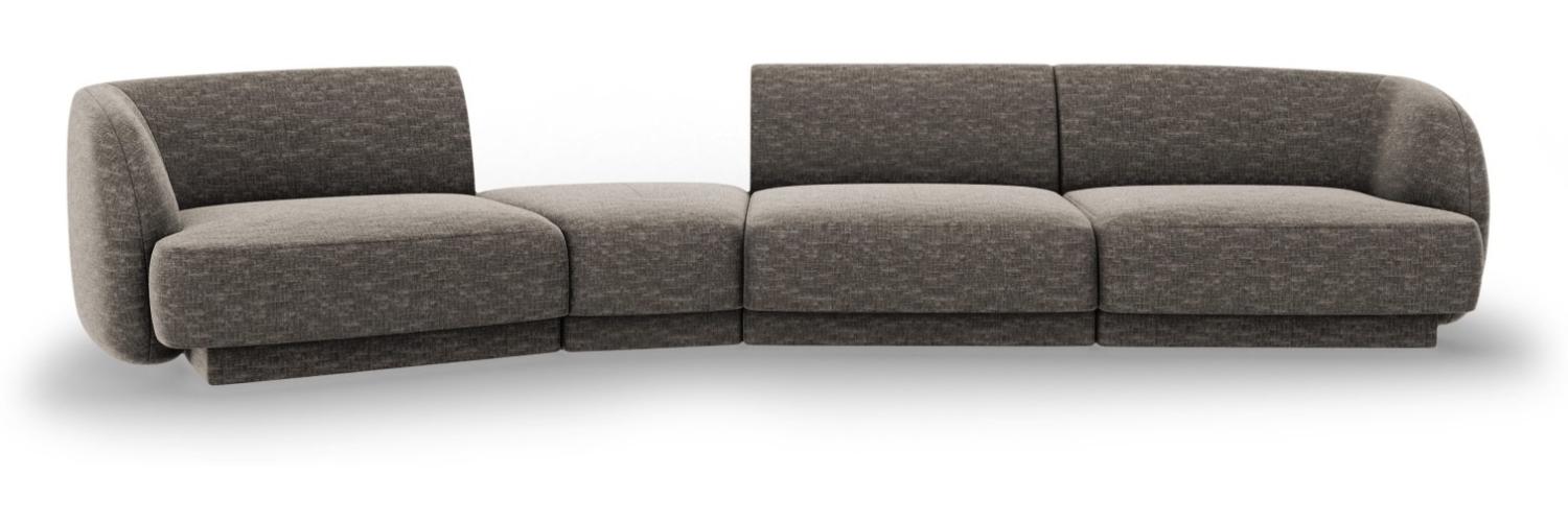 Micadoni Modulares Sofa Miley 4-Sitzer Links Chenille Grau Bild 1