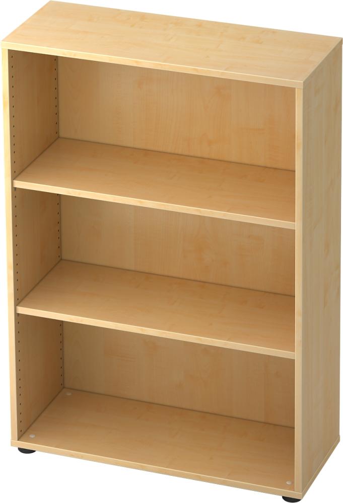 bümö Regal Ahorn, Standregal aus Holz für 3 Ordnerhöhen - Bücherregal klein 80 cm breit, Aktenregal für Ordner & Bücher, kleines Büroregal, Holzregal, Ordnerregal, Buchregal Dachschräge, 4500-3 Bild 1